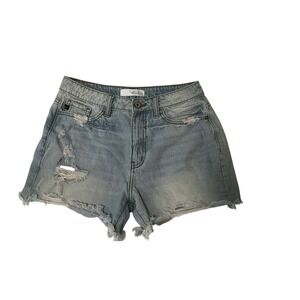 KanCan Distressed Denim Shorts Ripped Frayed Hem Light‎ Wash Women's Size 26